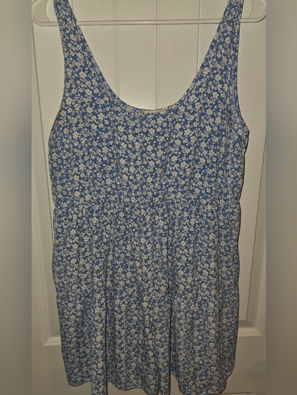 Altar'd State Blue Floral Mini Dress with White Daisies NWOT Medium
